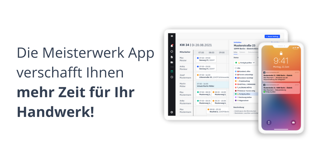 Sparen Sie Zeit und Geld mit der Meisterwerk App