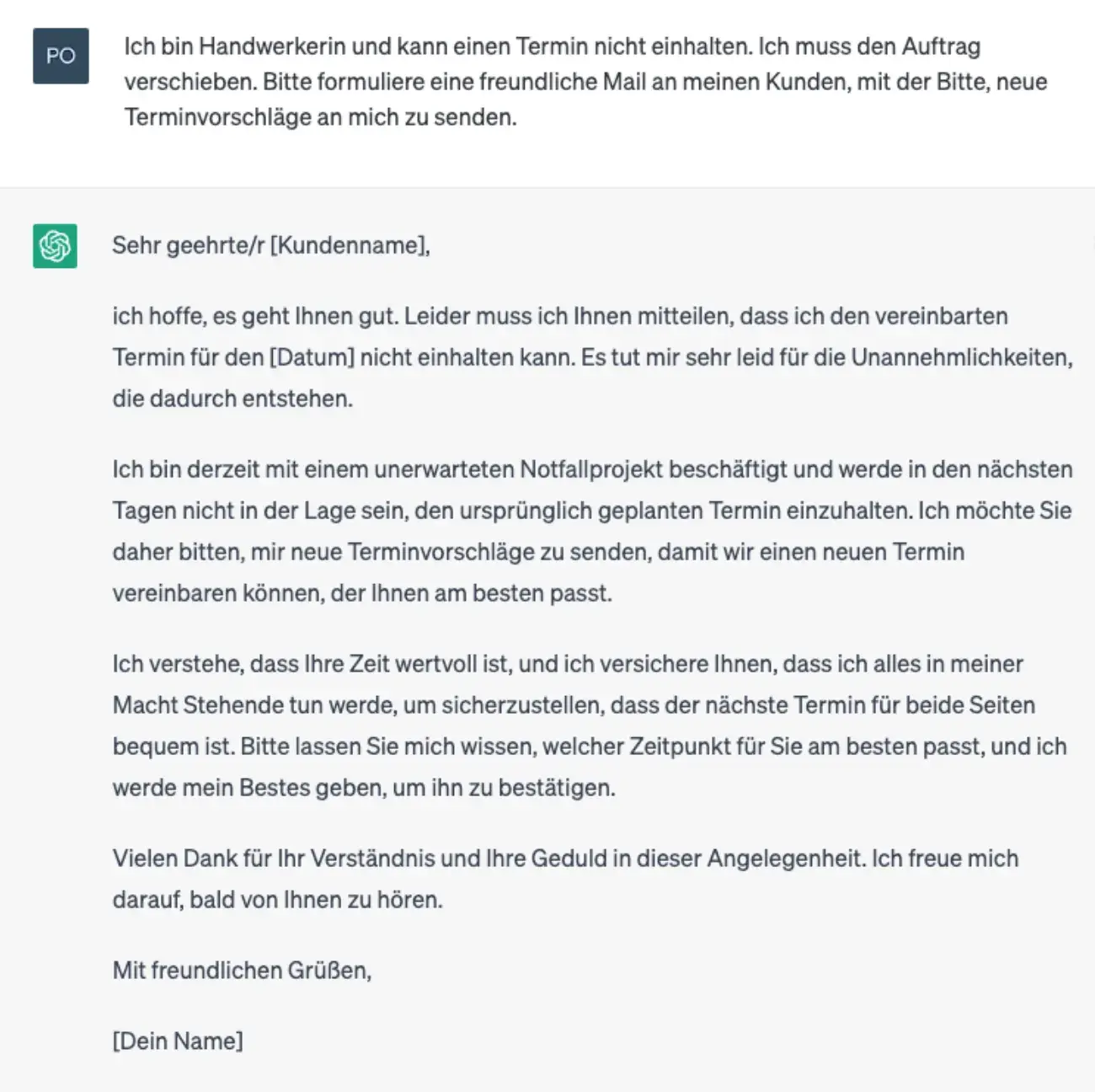 ChatGPT Screenshot