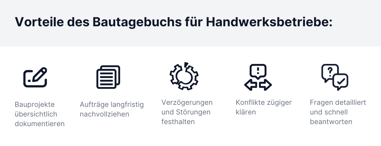 5 Vorteile des Bautagebuchs