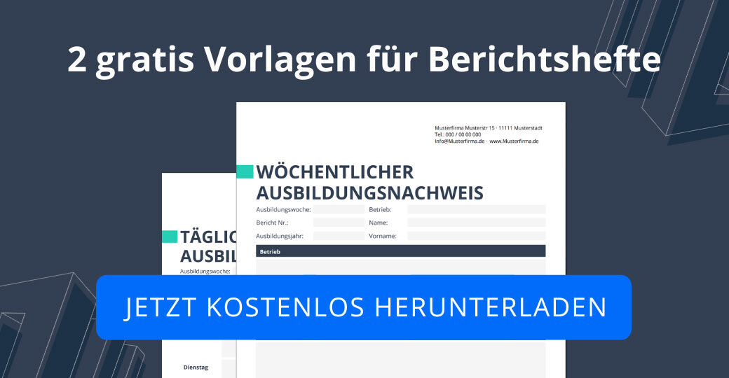 2 Gratis Vorlagen für Berichtshefte