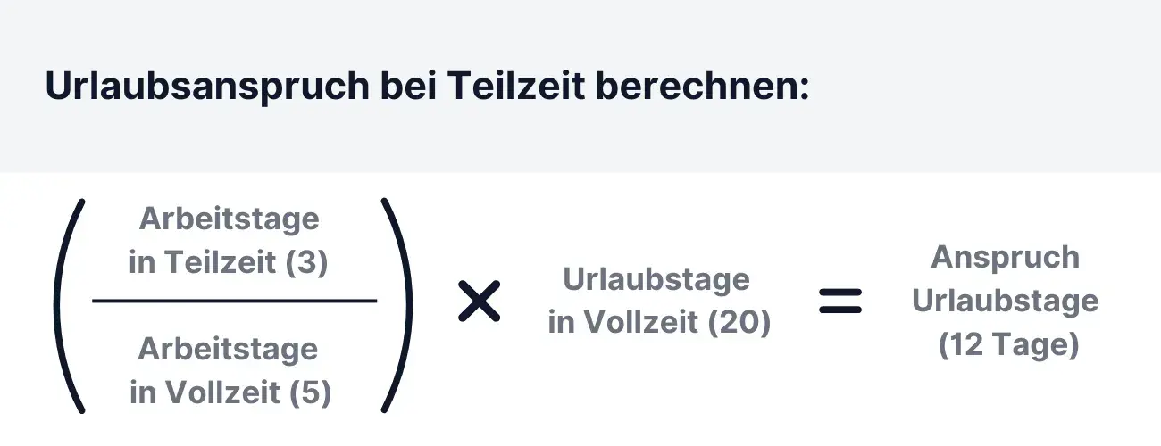 Formel zur Berechnung des Urlaubsanspruches bei Teilzeit
