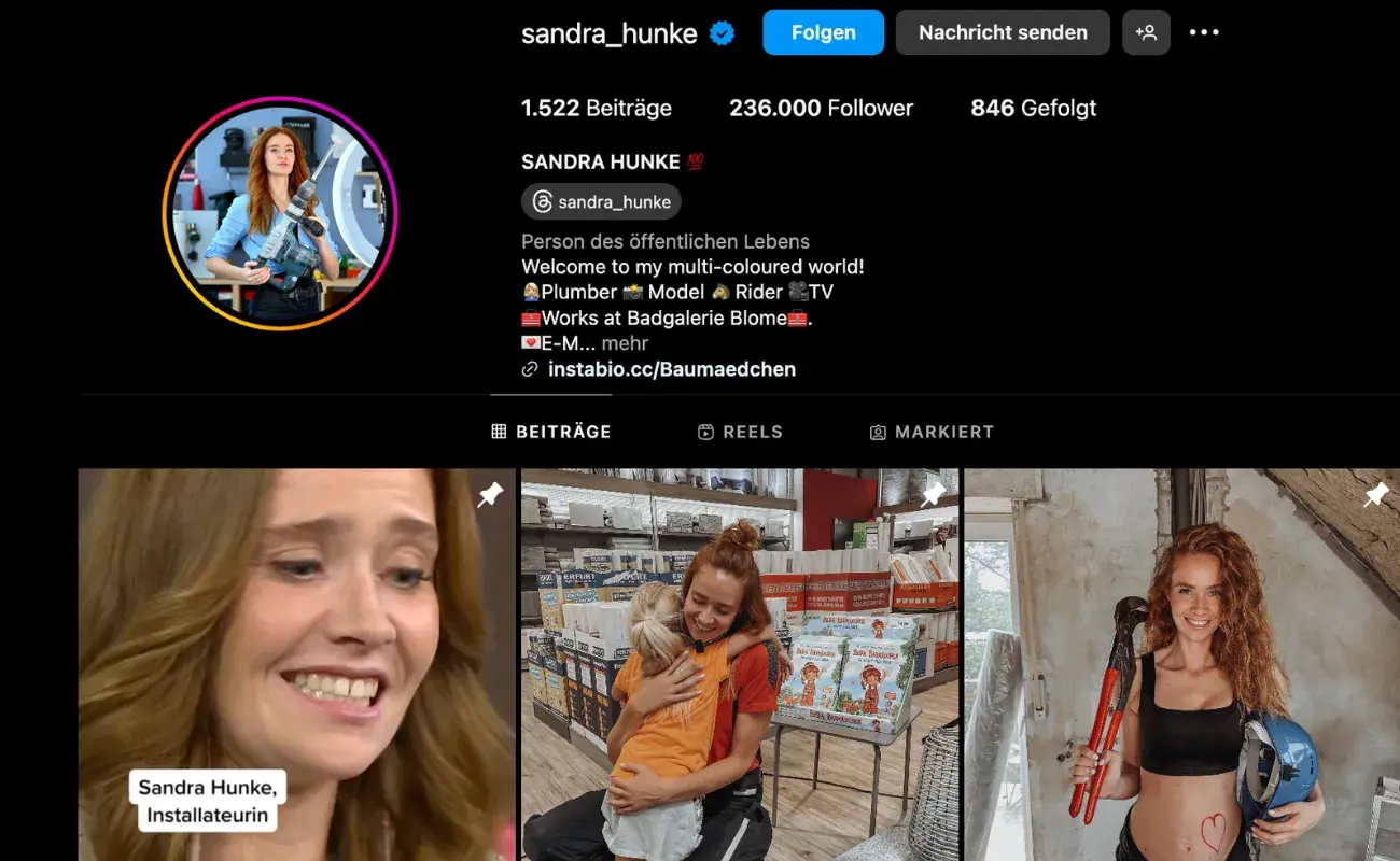 Sandra Hunke - Baufluencer Instagram Profil